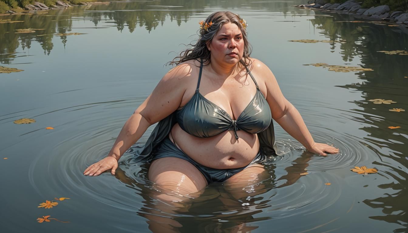 Sultry Water's Edge Portrait in Triadic Colors