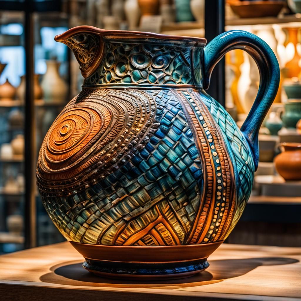 Eccentric Clay Pitcher