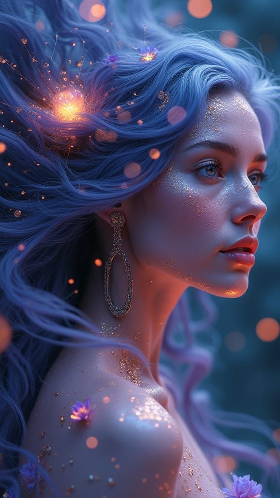 Celestial Glow: The Starlit Muse