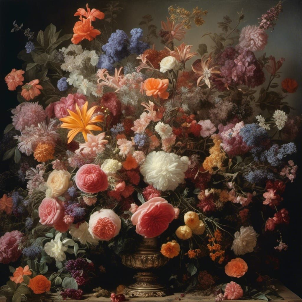 Baroque Floral Explosion in Depth of Field
