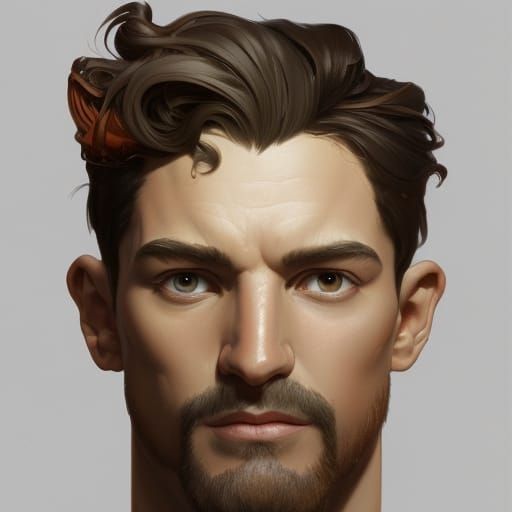 Surreal God of Speed Portrait in Triadic Colors