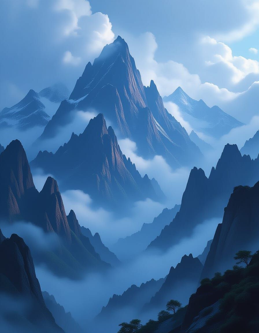 Misty Mountains: Detailed Matte Painting in 8K