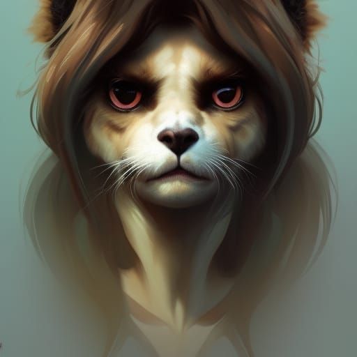 Majestic Cat with Lion's Mane Portrait