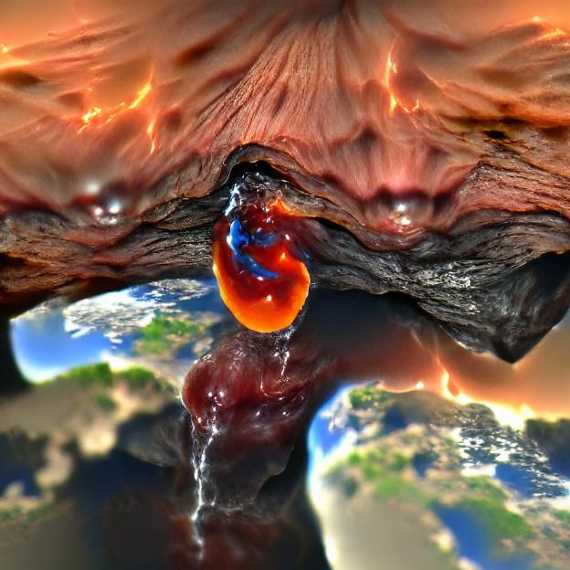 Cosmic Impact, Science Fiction Style, with a Spacecraft in t...