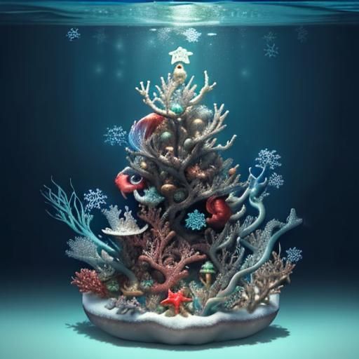 under the water Christmas Tree