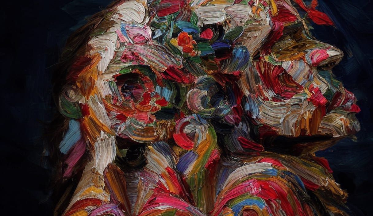 War Cry <lora:Impasto Flowers:1.0>