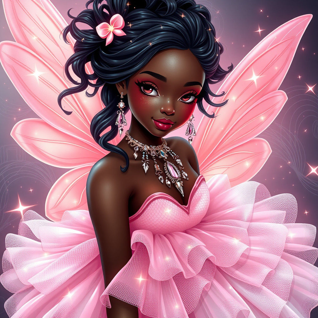 Celestial Beauty in Futuristic Pastel Pink Tutu