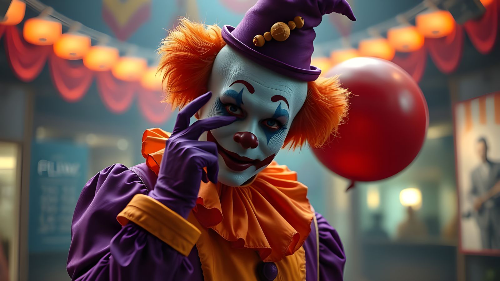 Vibrant Clown in Muted Mood