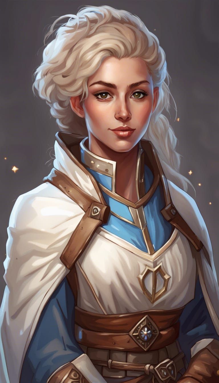 Fantasy Female Cleric in Elegant Armor