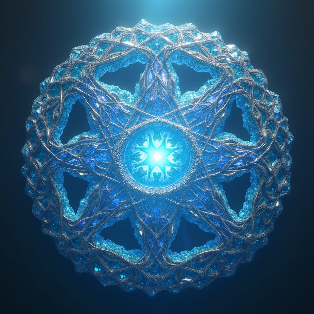 Celestial Geometry in Iridescent Crystal Shield