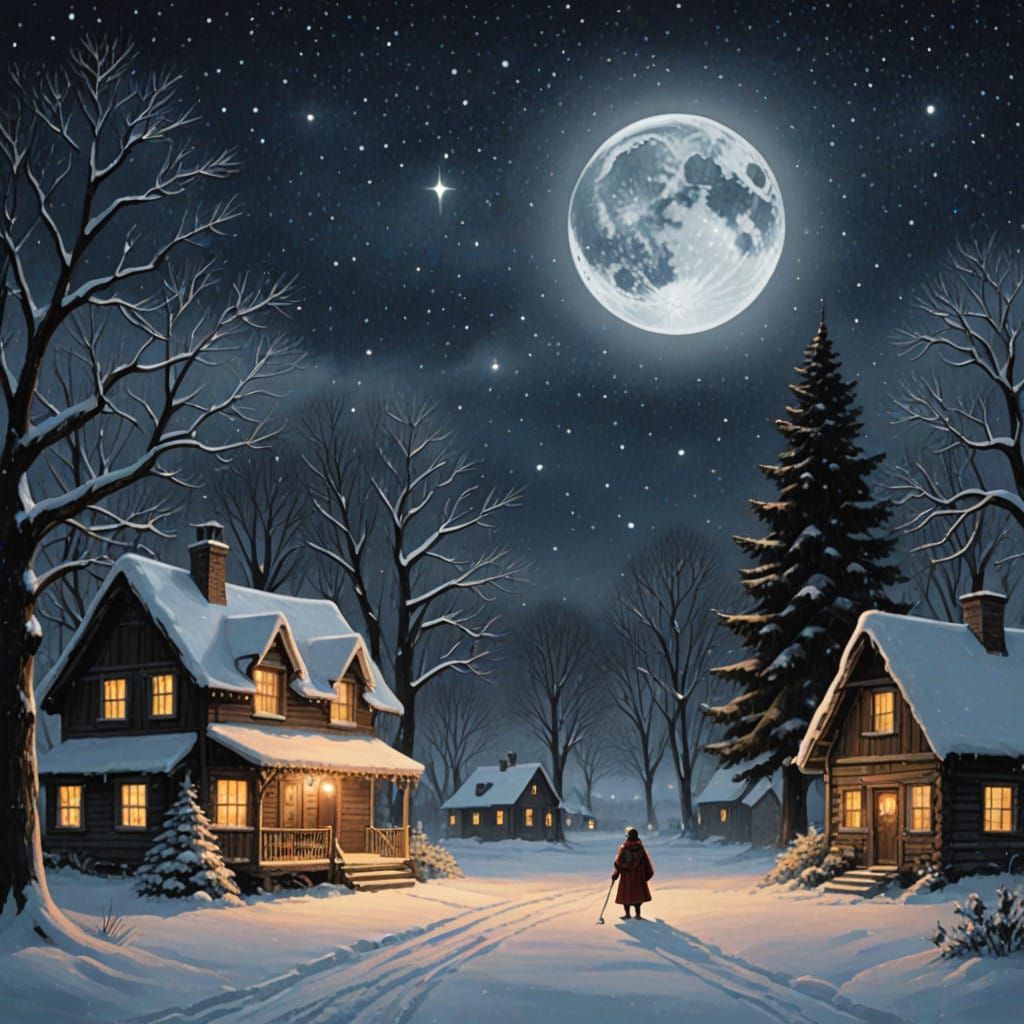 It Came Upon a Midnight Clear in Whimsical Watercolor