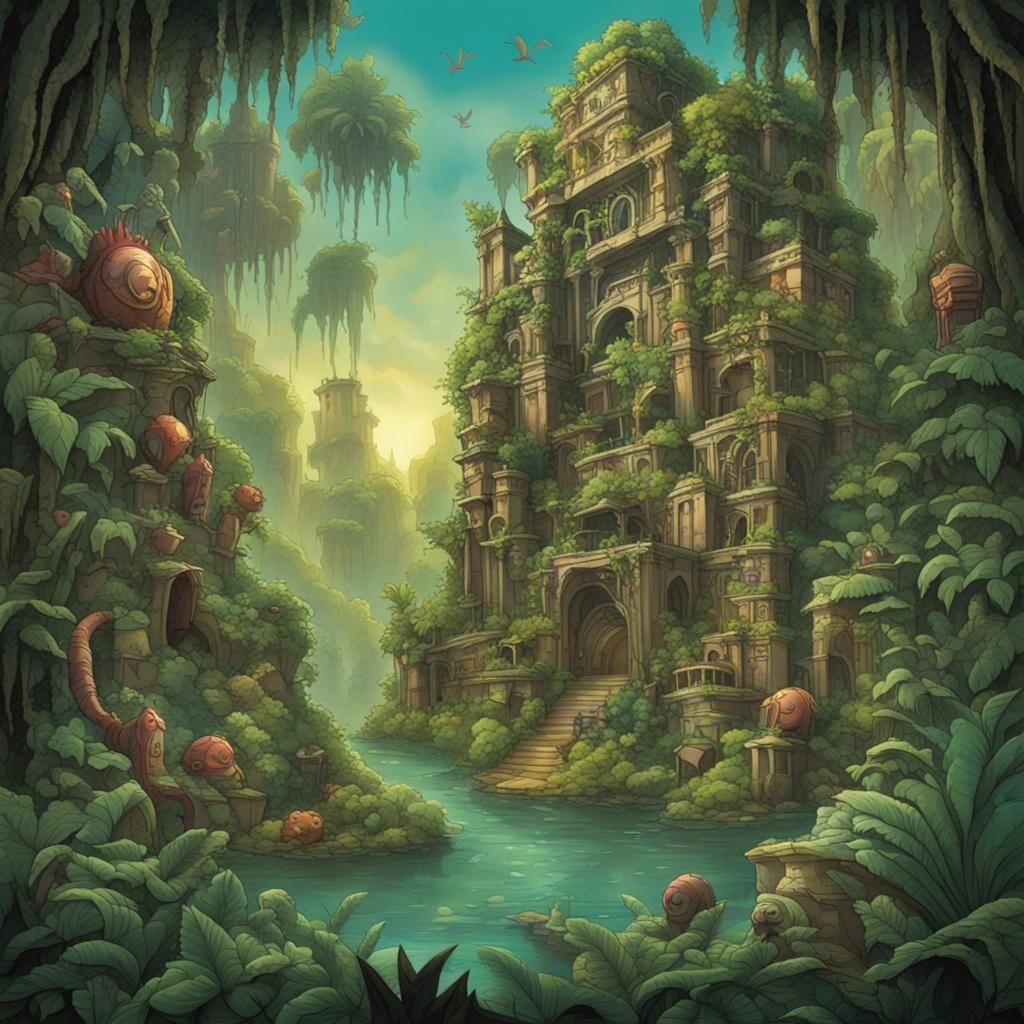 Surreal Jungle Metropolis Thrives with Musical Creatures in...
