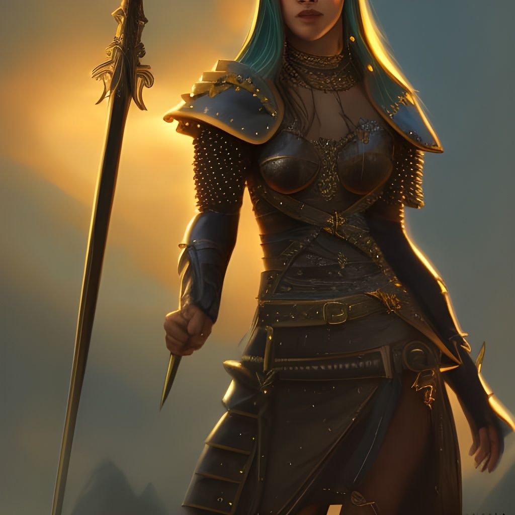 Elegant Wood Elf Sorceress in Detailed Fantasy Armor