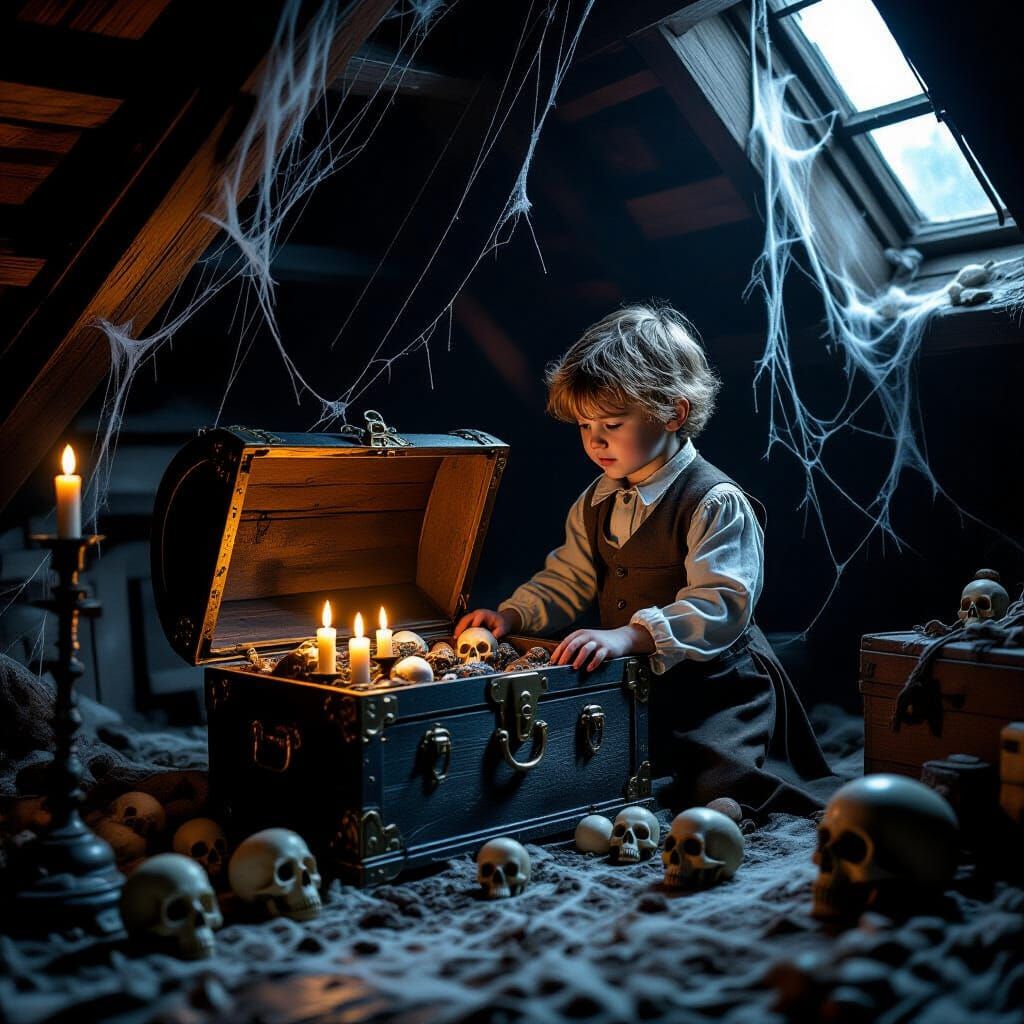 Victorian Boy's Gothic Attic Treasure Discovery
