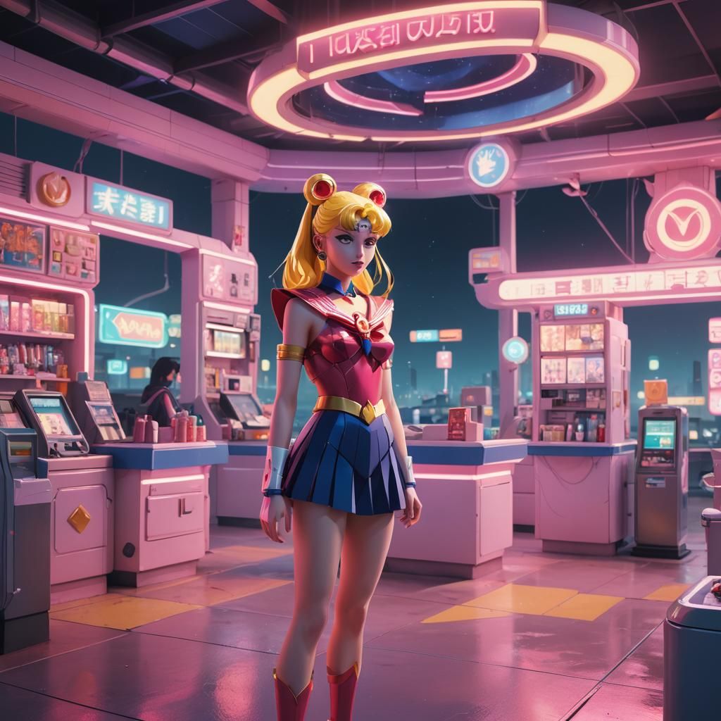 Sailor Moon Meets Retrofuturism in Undun Gas Station