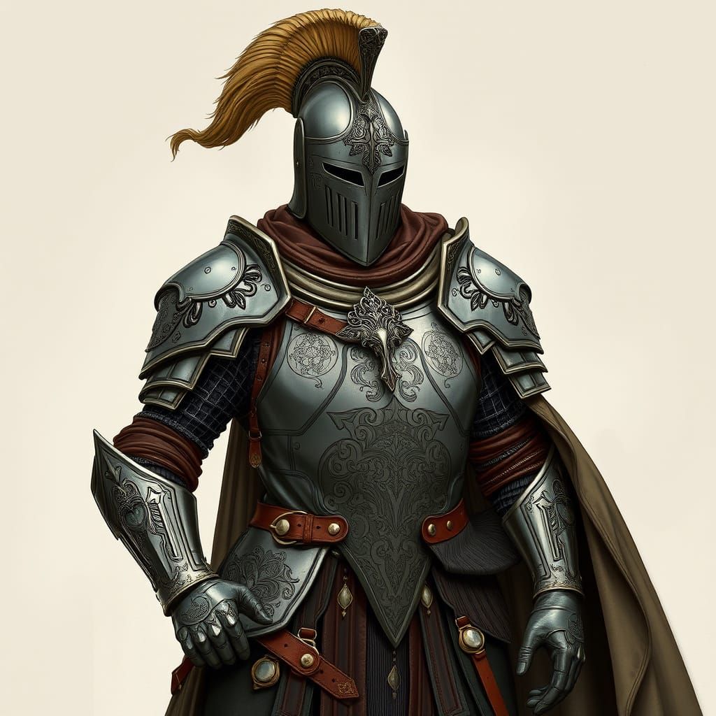 Knight in Armor, Art Nouveau Style