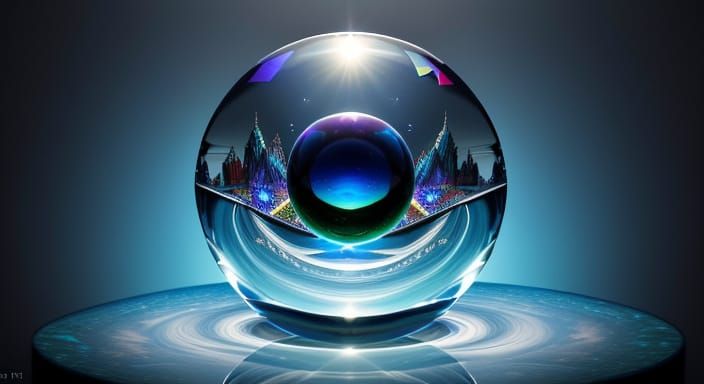 Surrealist Crystal Ball Containing Impossible Geometry