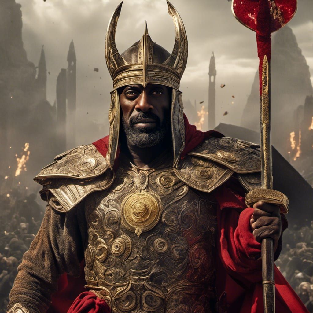 Idris Elba Poster in Hyperreal Style