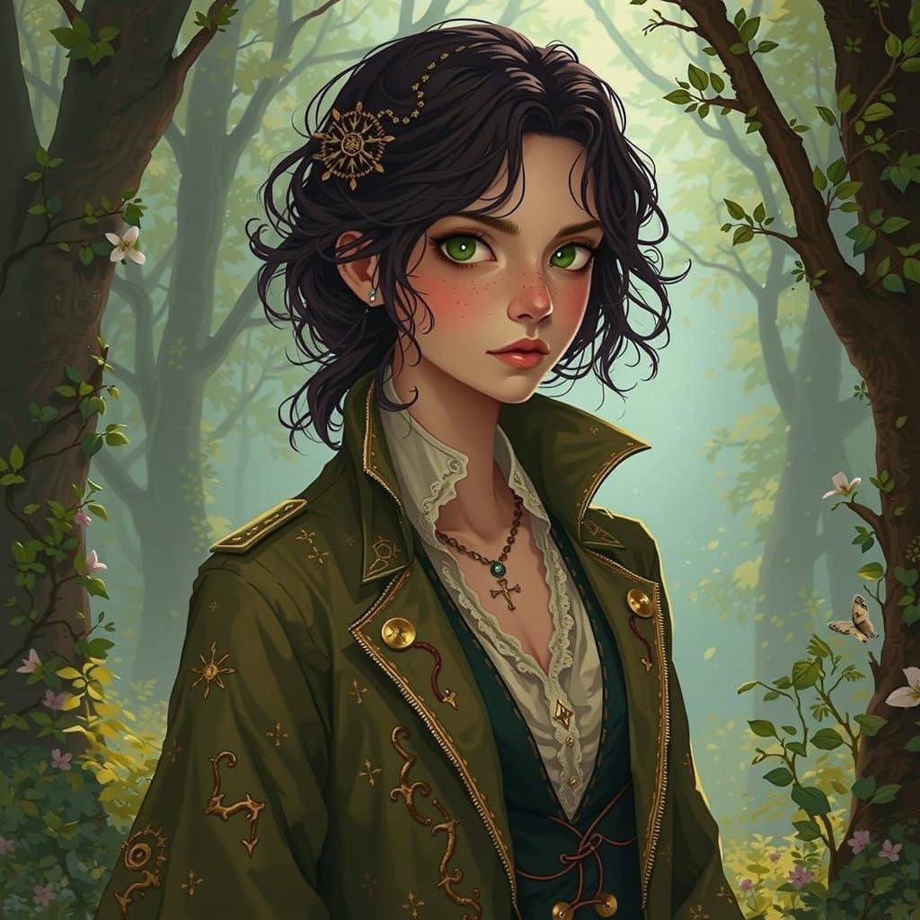 Mystical Piltover Woman with Intricate Gearwork