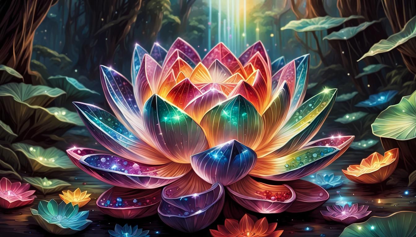 Rainbow Crystal Lotus