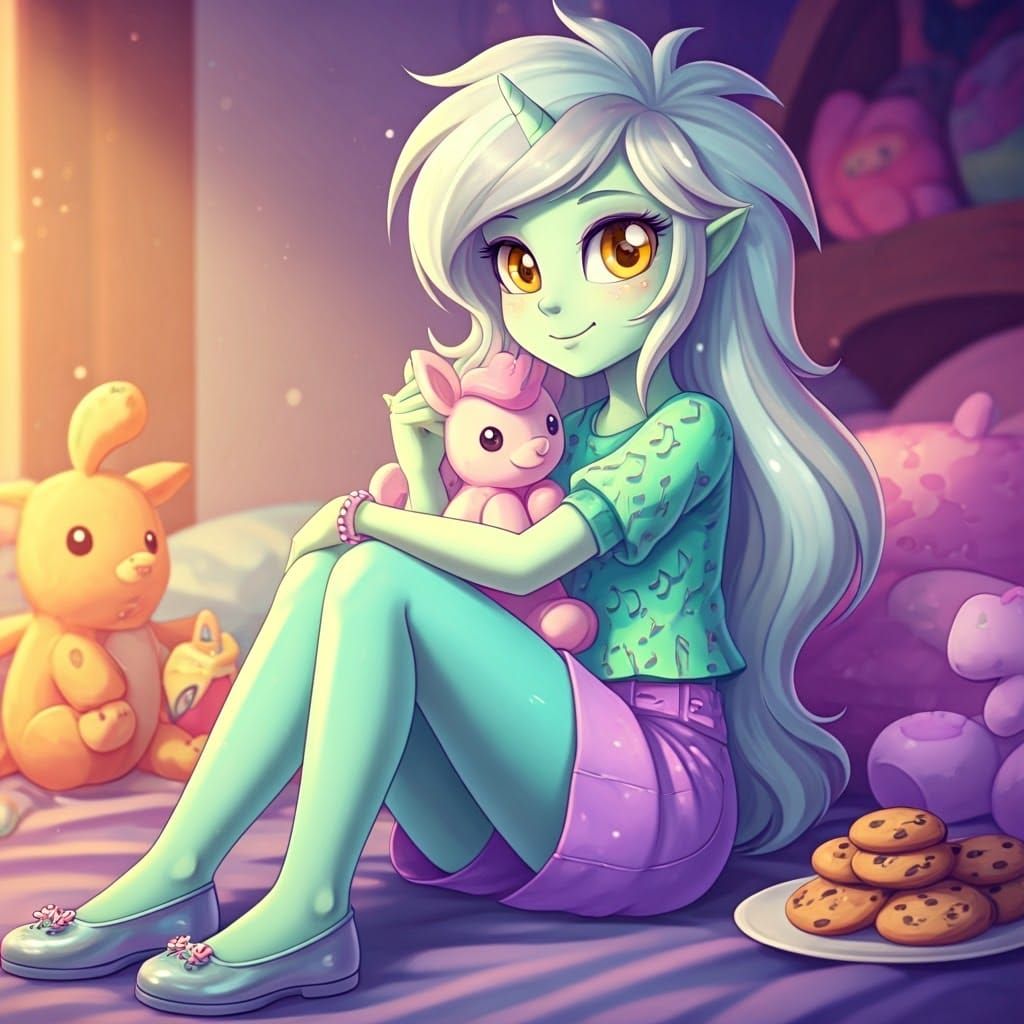 Delightful Dishevelment: Lyra's Cozy Bedroom Adventure