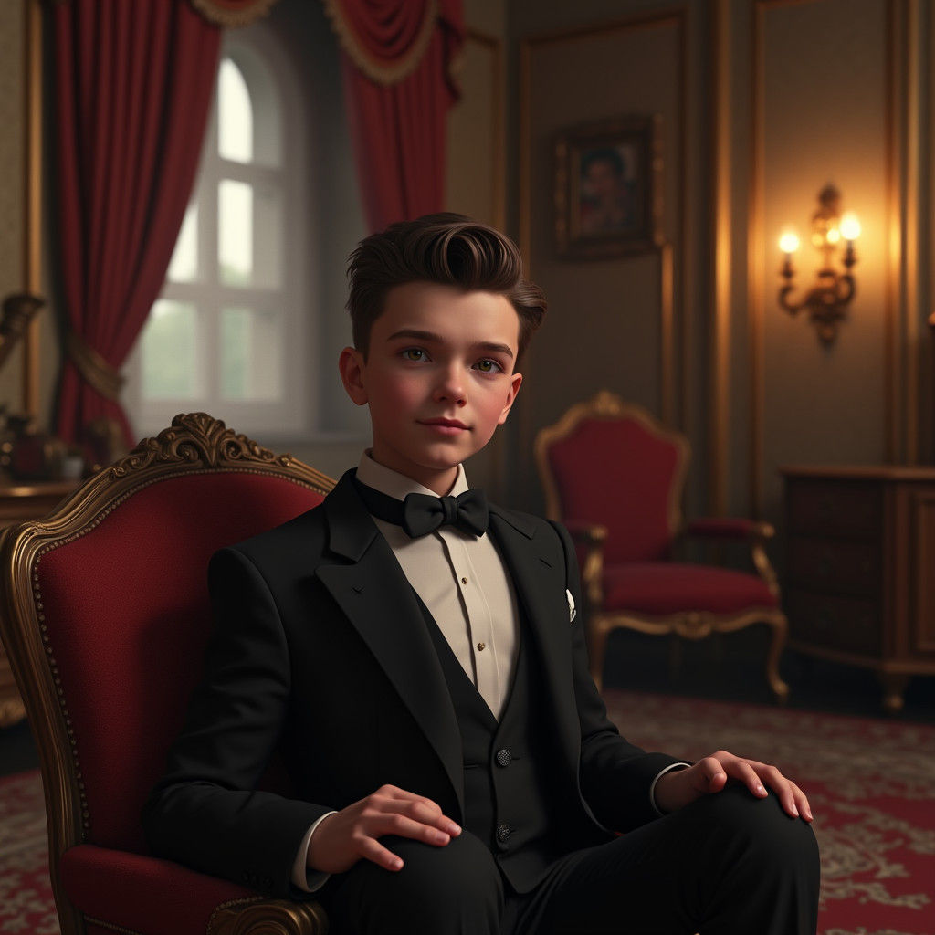 A Dashing Young Gentleman in a Lavish Studio