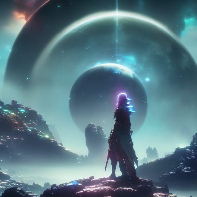 Celestial Epic in Vibrant Watercolor