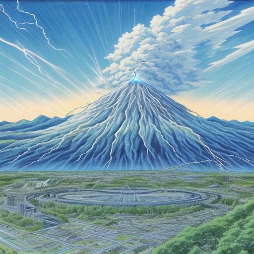 Electric Storm Unfolds in a Vibrant Anime Landscape