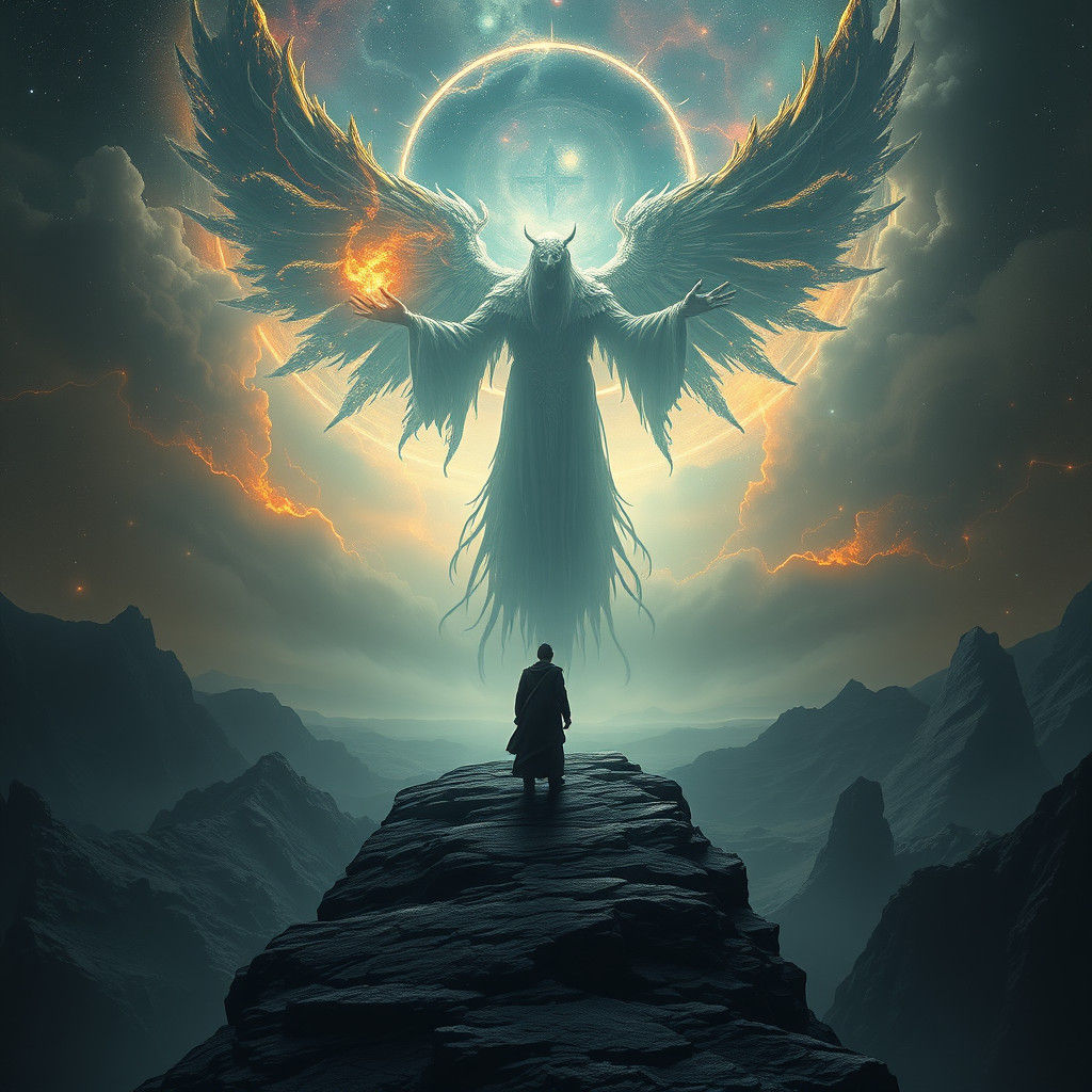 Mortal Abides at Cosmic Precipice Amid Eternal Void