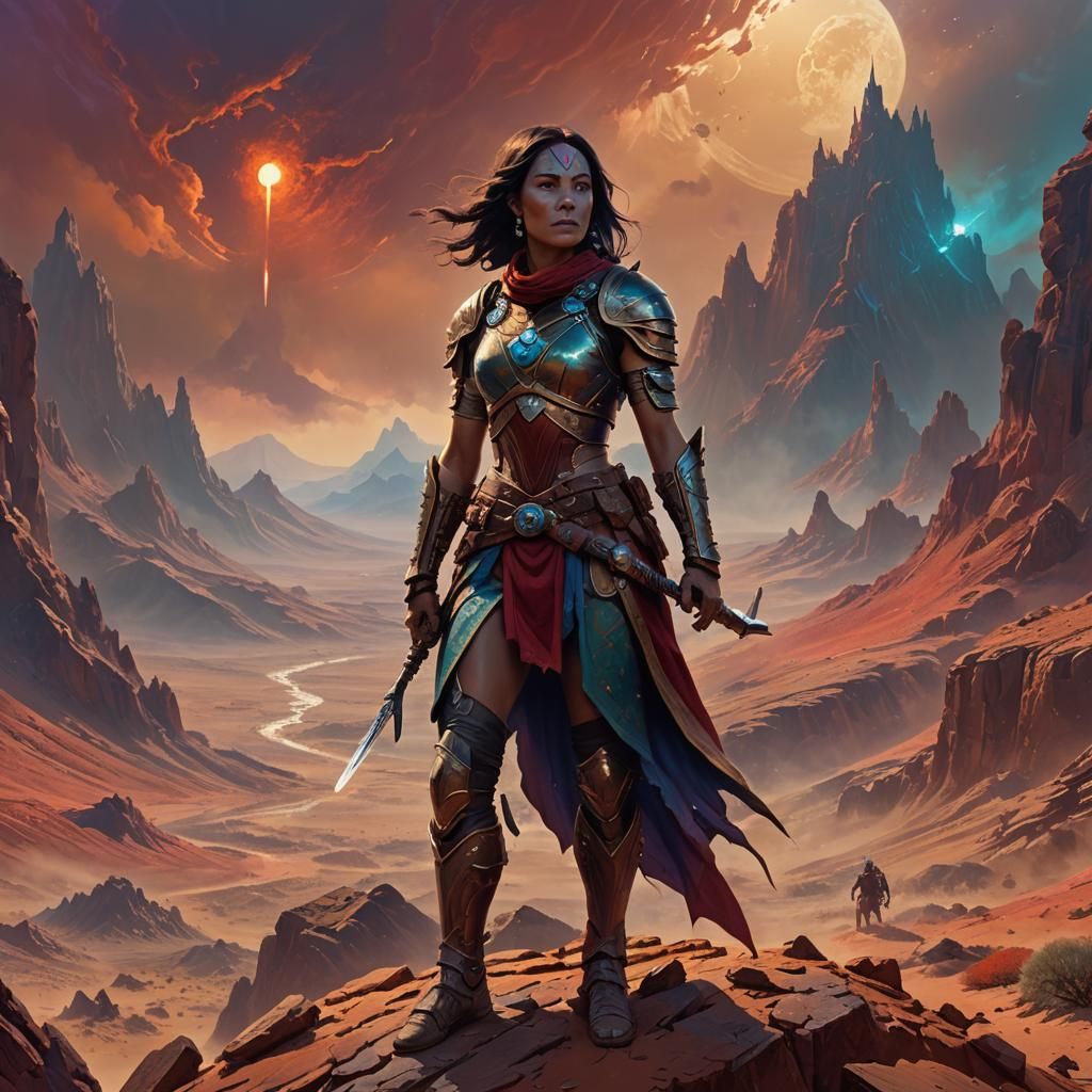Epic Medieval Warrior Queen of Mars in Fantasy Art