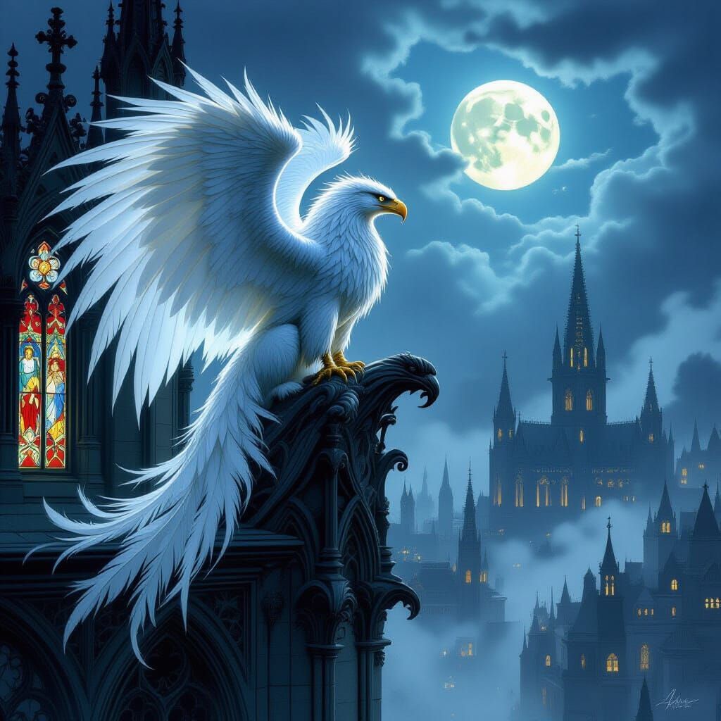 Griffin on Gothic Gargoyle in Romero Redondo Style