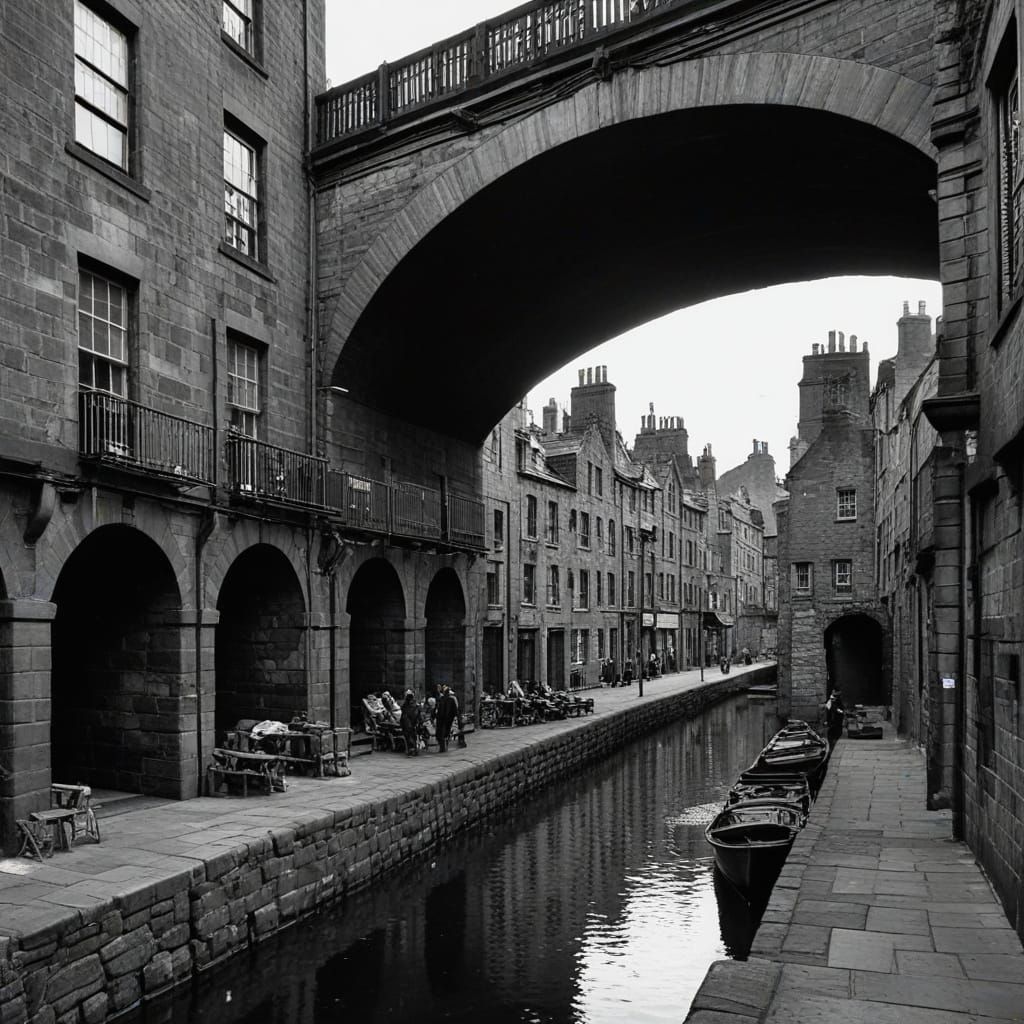 Gritty Slums Under Edinburgh Bridge, 1855