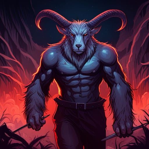 High Gothic Horror: Monstrous Goat in Eerie Swamp