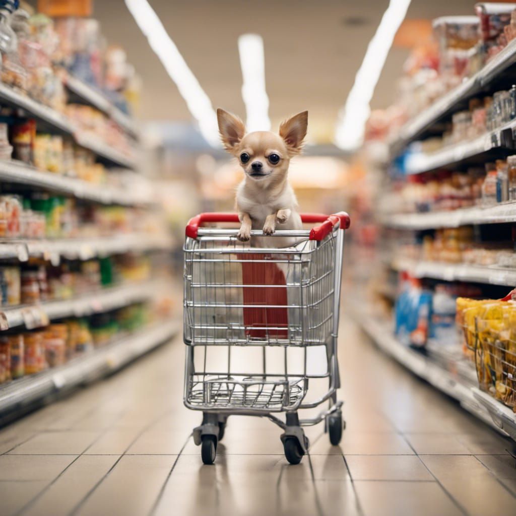 Adorable Chihuahua Navigates Supermarket in Style