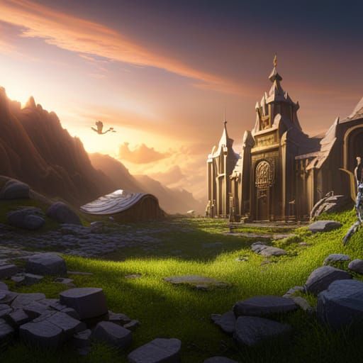 Epic Fantasy Castle in Vibrant Colors