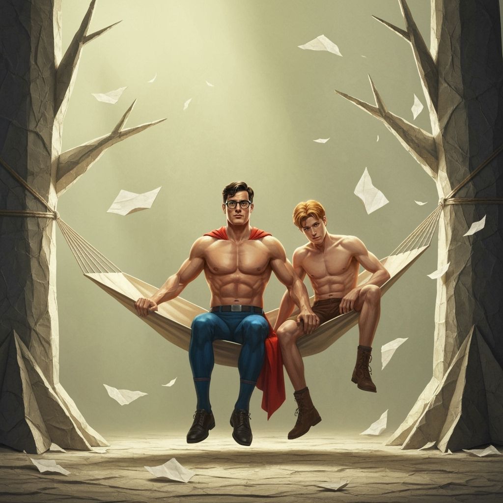 Clark Kent and Jimmy Olsen Relax on Origami Hammock
