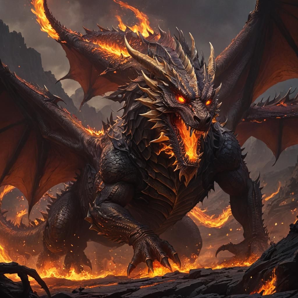 Molten Dragon King Radiates Intense Heat in Fiery, Unrealist...
