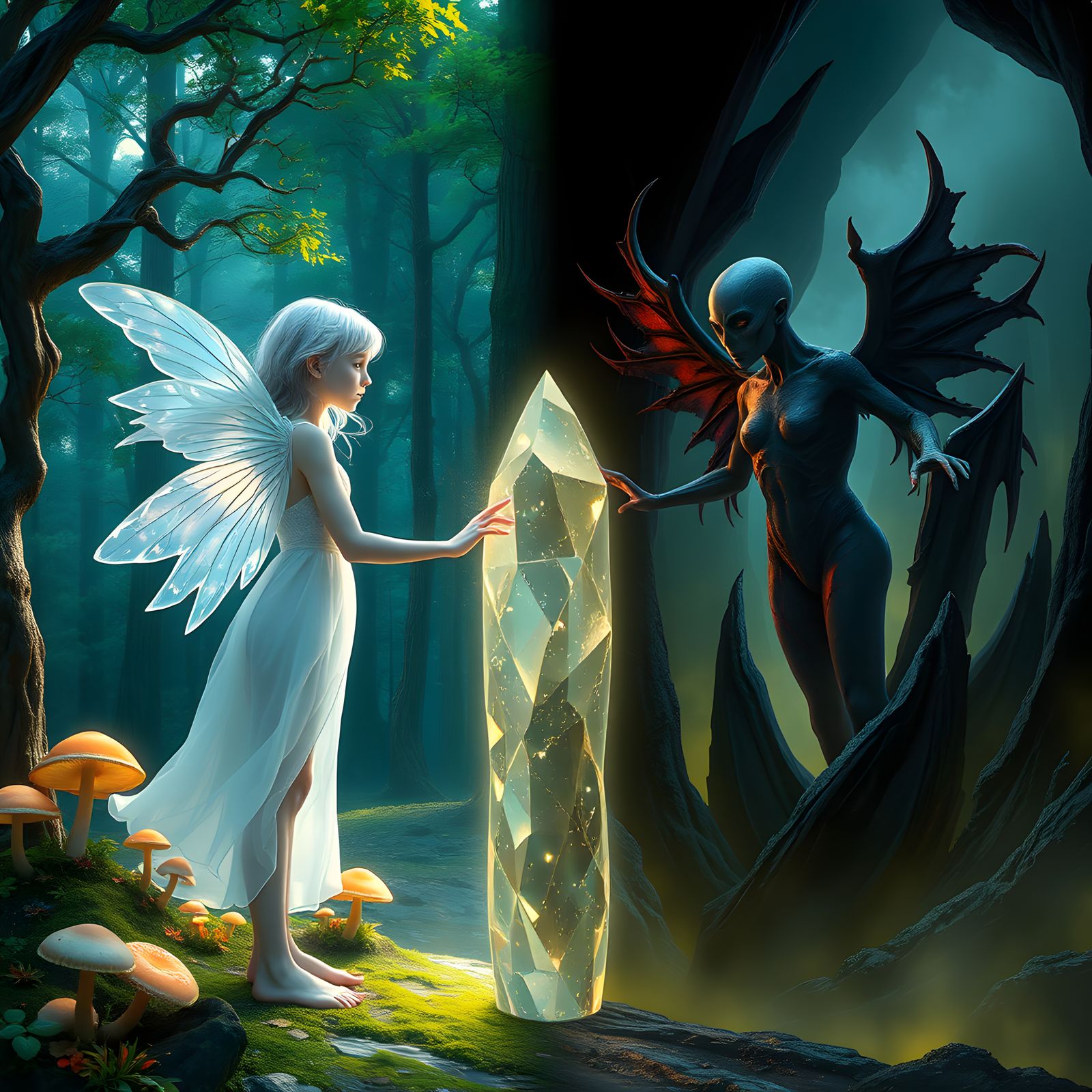 Light Heroine in a Portal to a Dark Twin Realm