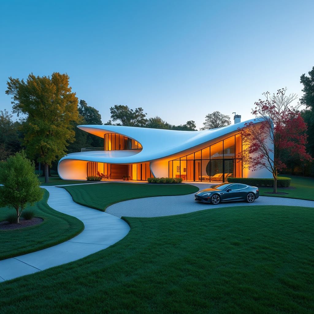 Futuristic Country House in Parametric Style