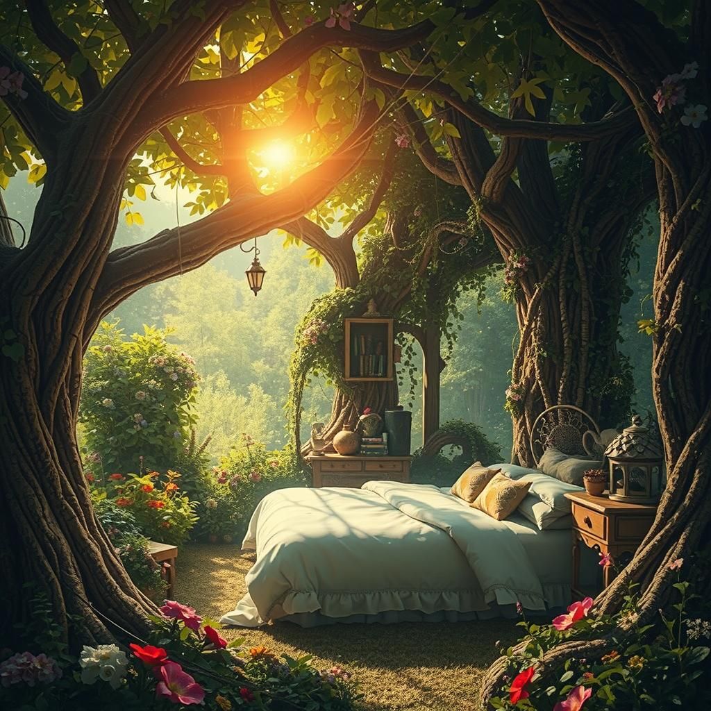 Whimsical Garden Sanctuary in Dreamlike Harmony