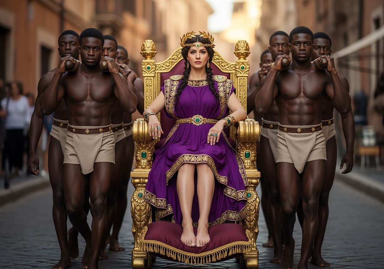Empress Messalina on Jeweled Throne in Ancient Rome