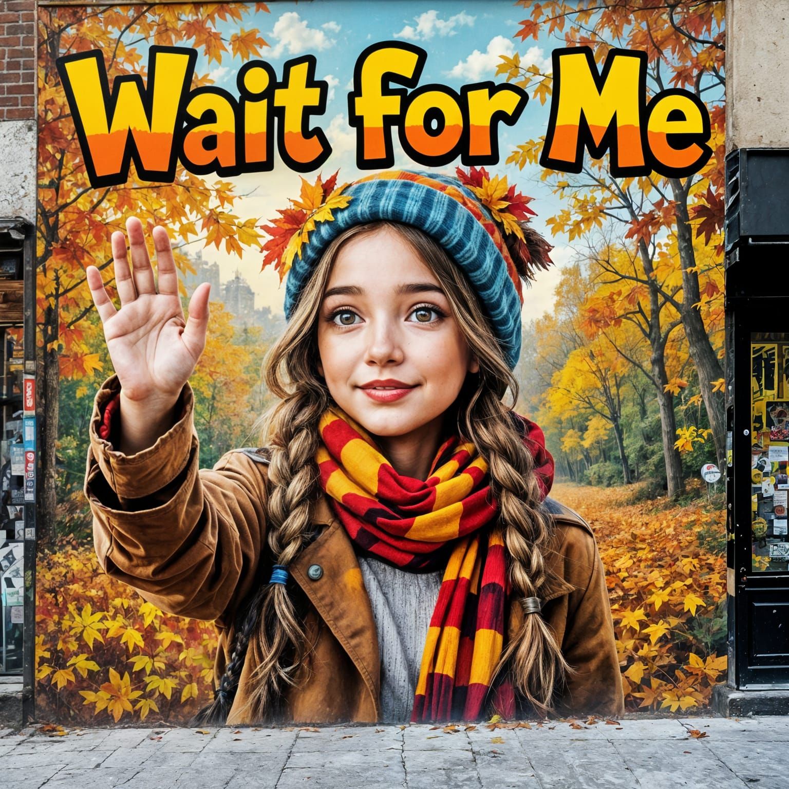 Surreal Reggae Mural Art: Autumn Woman Waves