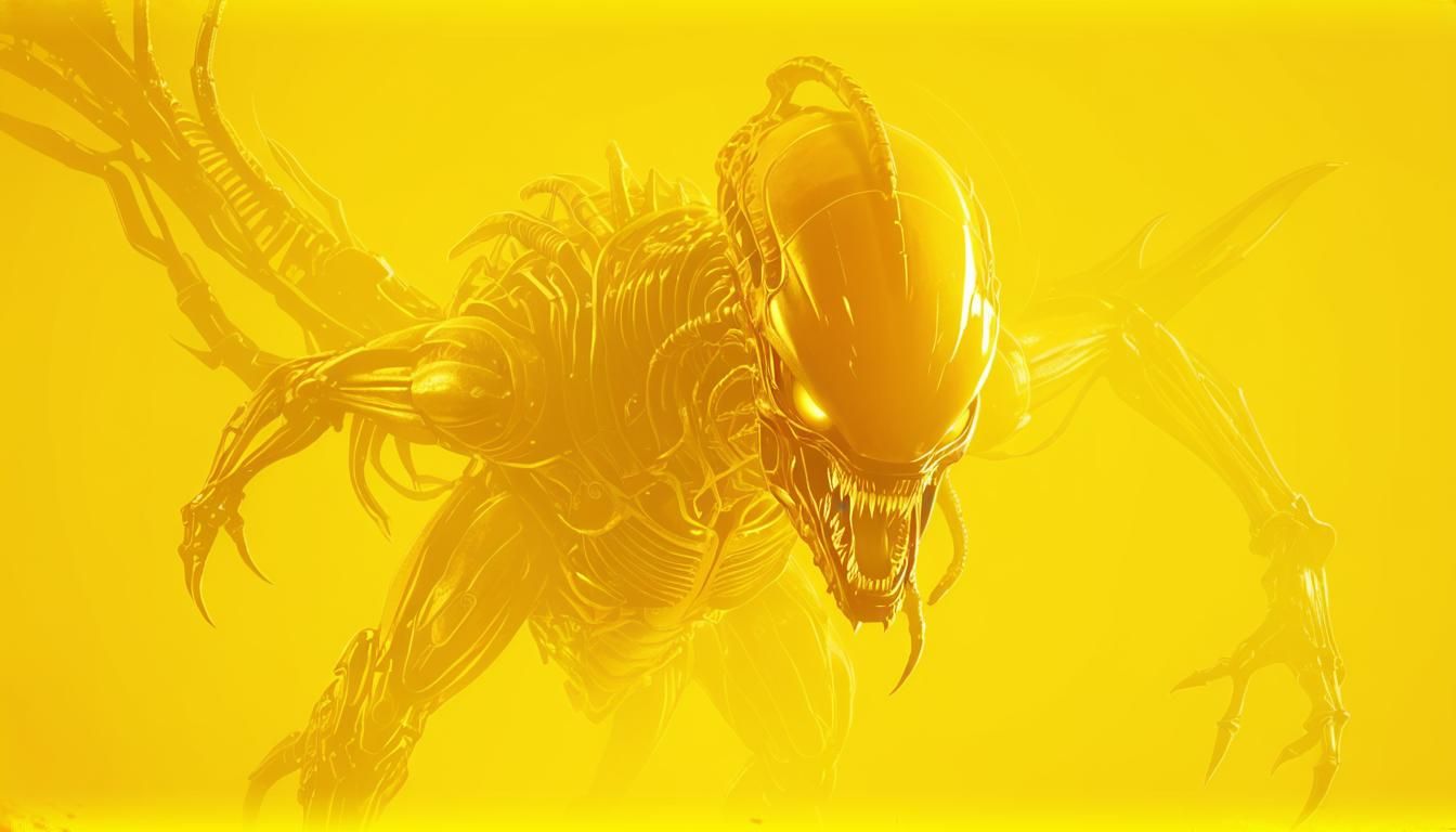 Biomechanical Xenomorph Hybrid in Dark, Gritty Industrial De...