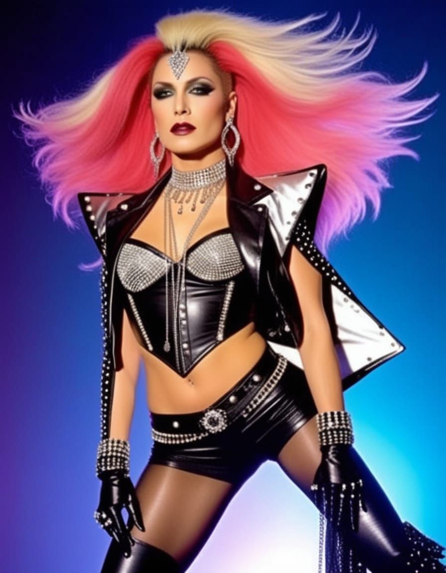 Glam Rock Performer Orion Vey in 70s 80s Style