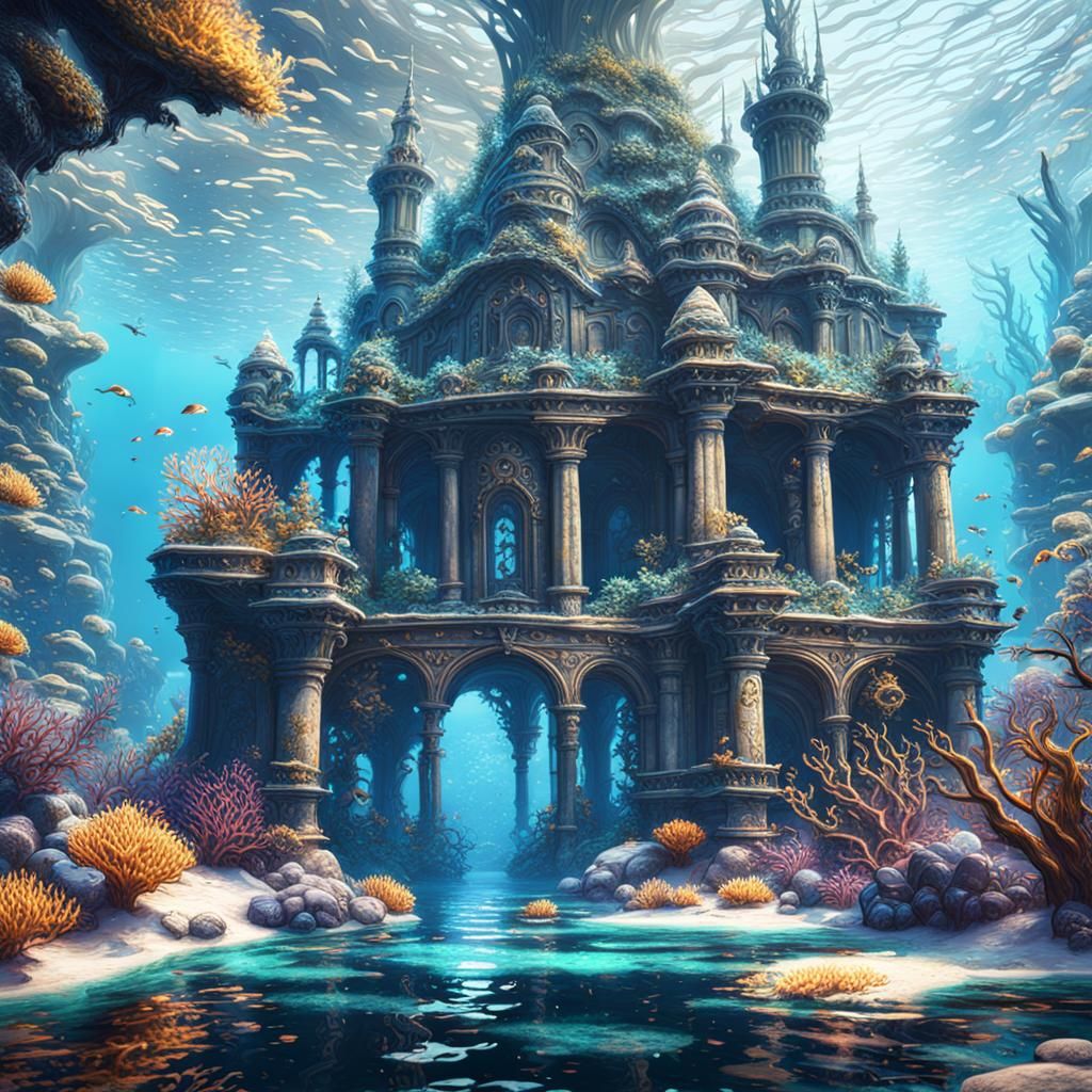 Surreal Underwater Realm Unfolds in Deep Hues