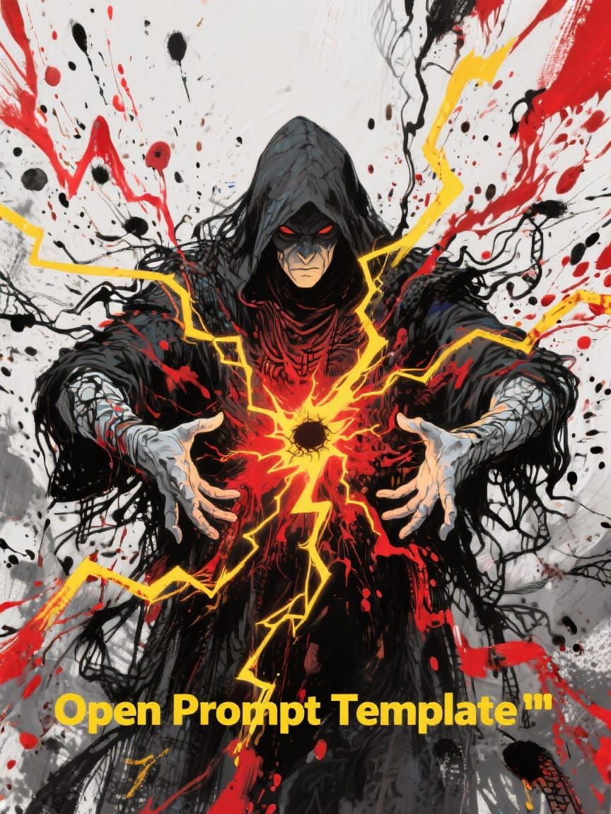 Necromancer Creates Lightning in Abstract Mixed-Media Art