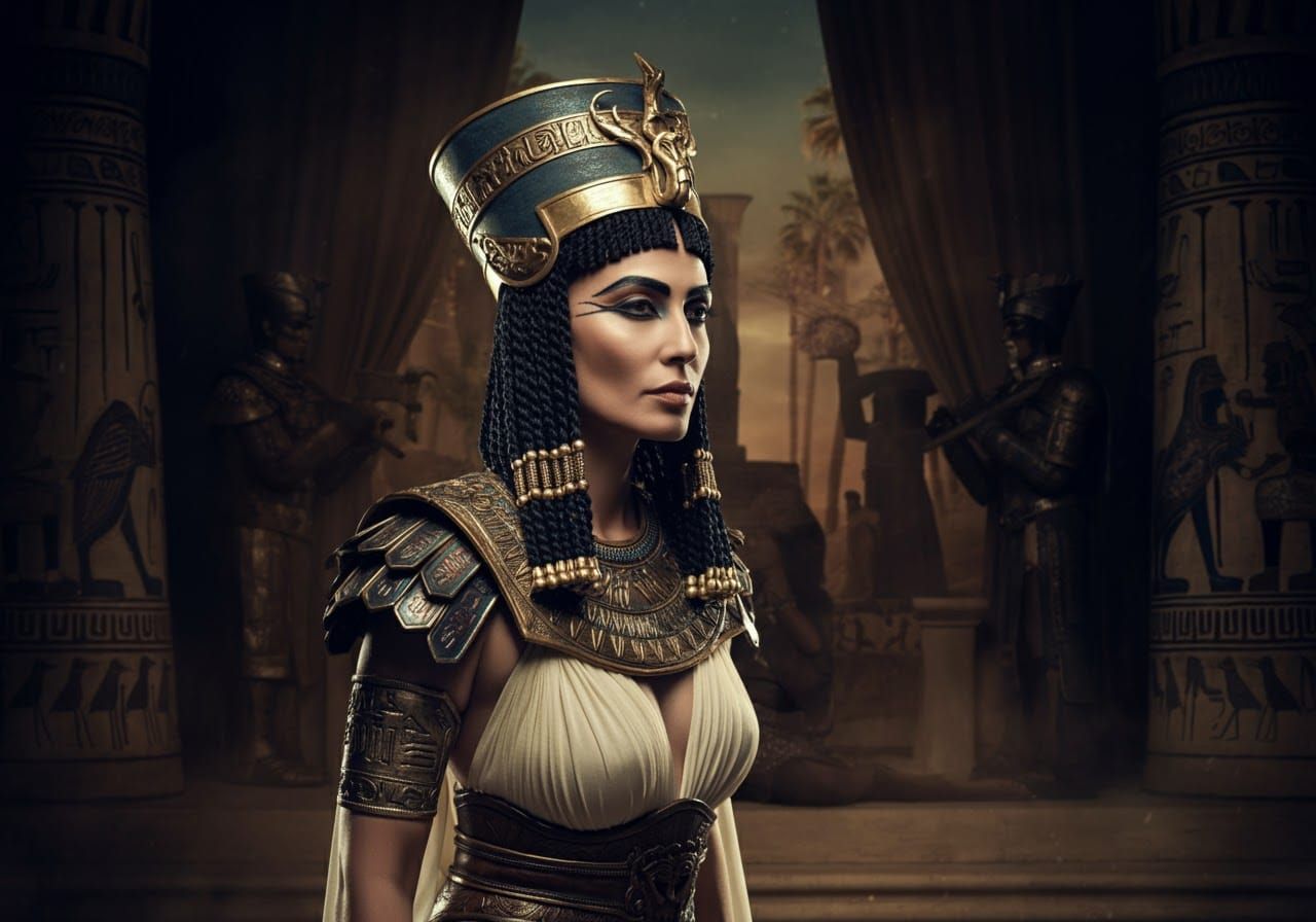 Ancient Egyptian Queen in Regal Splendor