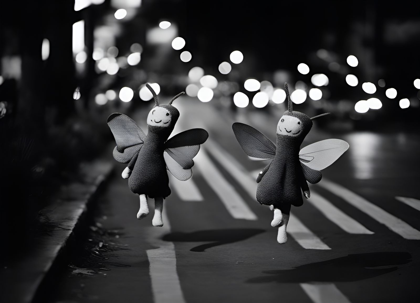 Whimsical Woodland Puppets in a Dreamlike Setting
