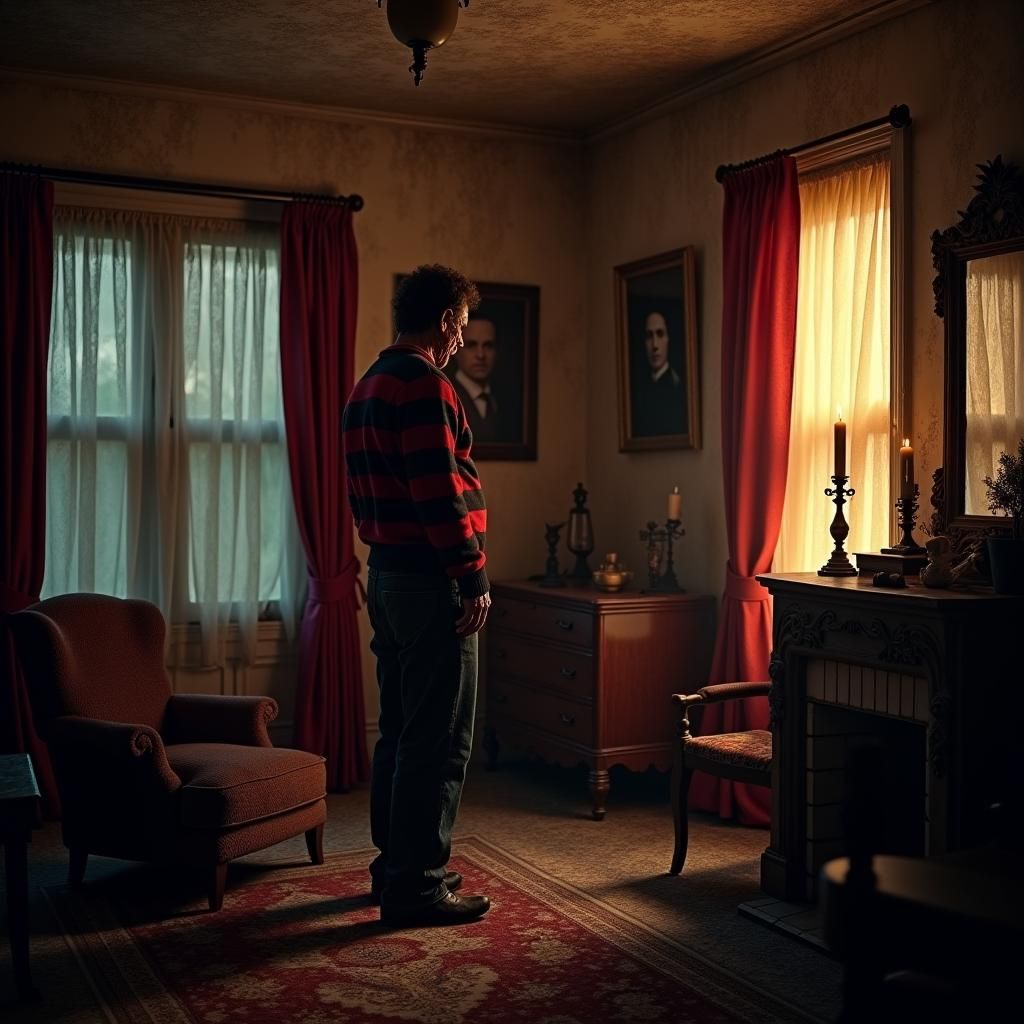 A Haunting Portrait of Freddy Kreuger in a Creepy, Ancient S...