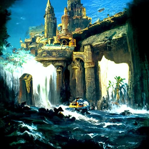 Atlantis Lost City Revealed in Oil Painting